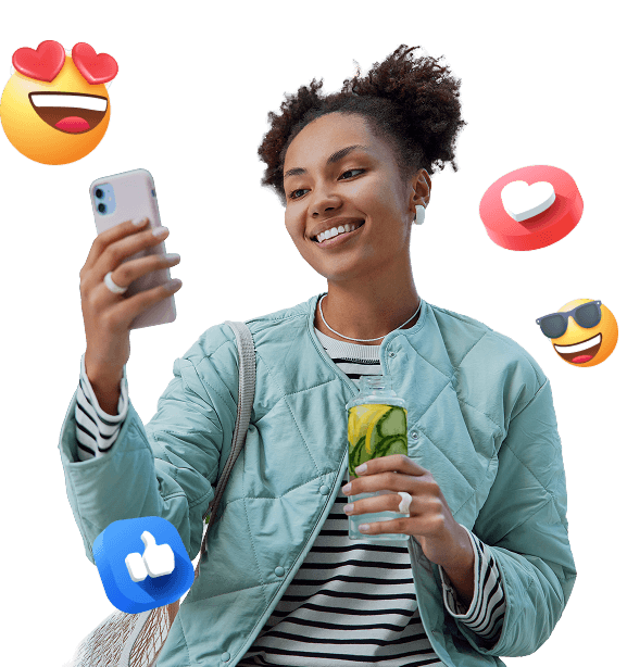Creator girl with phone